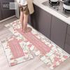 Nordic Style Geometric Kitchen Mats Set 2 Pieces Cute Pink Girl Room Carpet Hallway Mat Long Non-slip Doormat