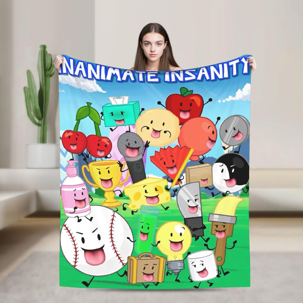 Cartoon Blankets Bfdi Flannel Funny Warm Throw Blanket for Home Autumn/Winter