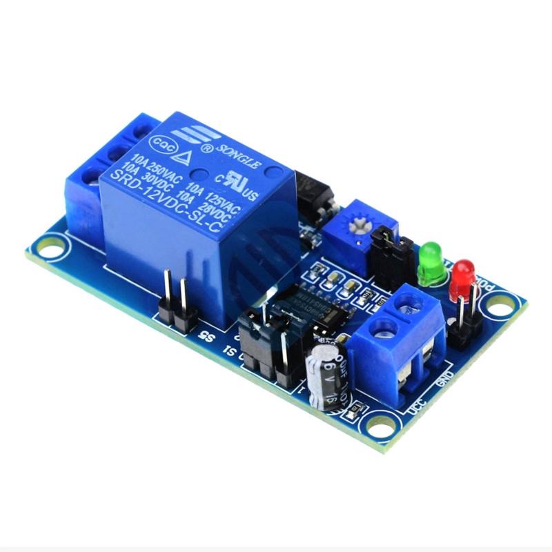 Модуль реле времени 12 В постоянного тока, нормальное разомкнутое реле задержки времени, реле таймера, переключатель управления, регулируемый потенциометр, светодиодный индикатор