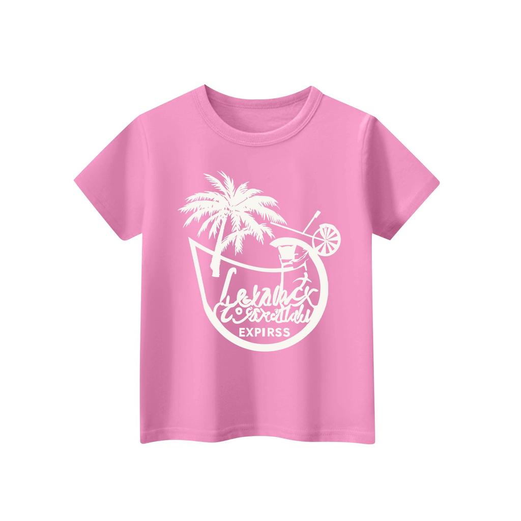 Детская футболка с коротким рукавом и принтом животных, повседневный топ