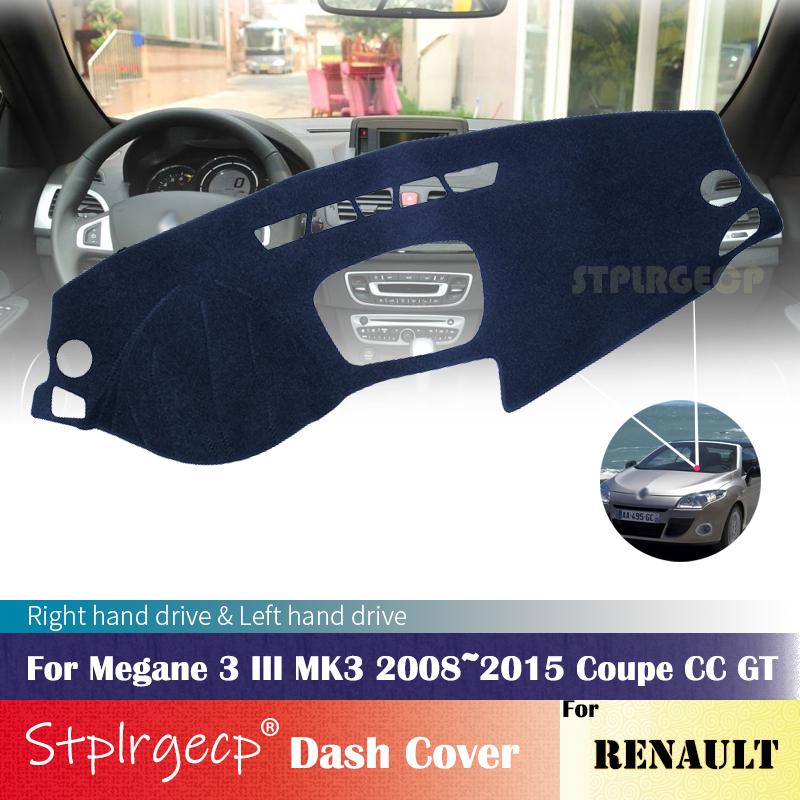 Для Renault Megane 3 III MK3 2008~2015 Coupe CC GT Противоскользящий чехол на приборную панель Защитная подкладка Автоаксессуары Коврик-солнцезащита
