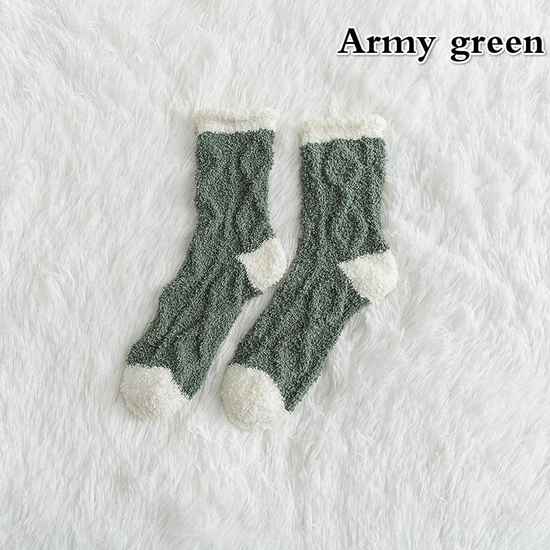 Women Coral Fleece Socks Winter Warm Plush Floor Socks Christmas Socks