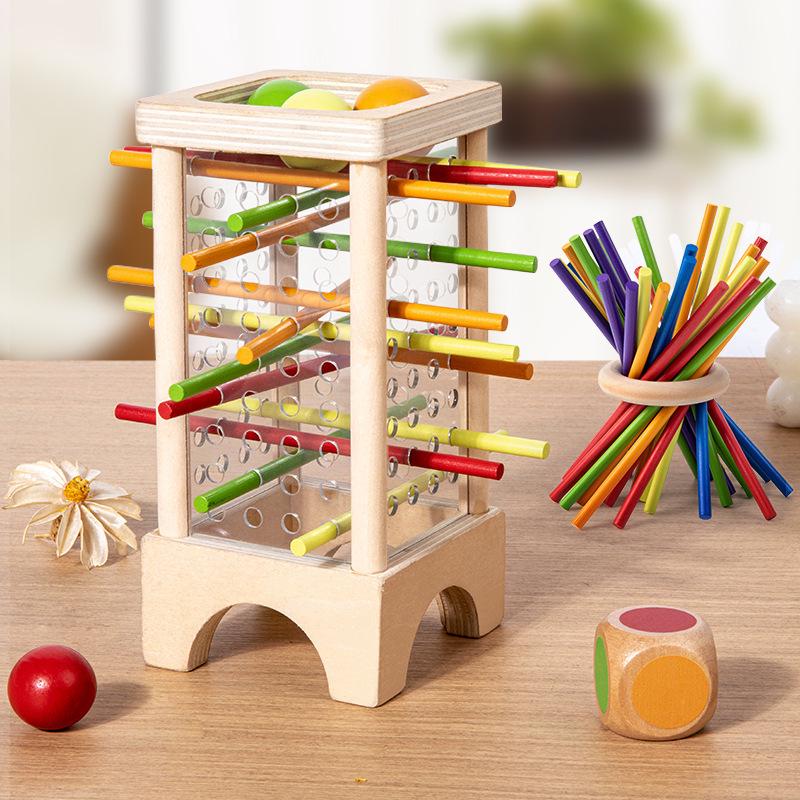 Montessori Wooden Pegging & Throwing Game: Color Recognition & Parent-Child Interaction Toy