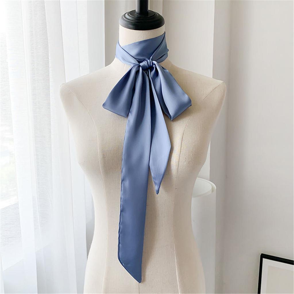 Long Ribbon Silk Scarf Elegant Hand Tied Neck Scarf Elegant Hair Scarf Women Dinner Party Hairband Fashion Hair Decors