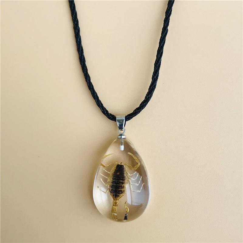 Готическое ожерелье из смолы со скорпионом для женщин, винтажное ожерелье с изображением насекомых, эстетические украшения
