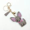 Bag Pendant Chihuahua Keychain Gold Color Crystal Keychain Fashion Dog Keyring  Bag Accessories