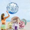 16 Inch Sequins Beach Ball Halloween Jumbo Pool Toys Balls Glitters Inflatable Clear Beach Ball Swimming Pool Water Beach Toys