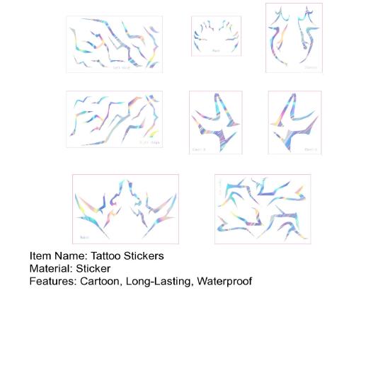 8 листов аниме тату-наклеек, водостойкие, временные татуировки с полным покрытием, боди-арт для косплея