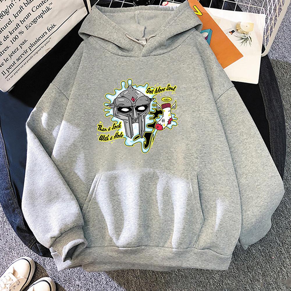 MF DOOM Рэппер Певица Толстовка с принтом унисекс Толстовки с длинными рукавами Хип-хоп Rip Одежда унисекс Уличная одежда с капюшоном Флисовая зимняя толстовка