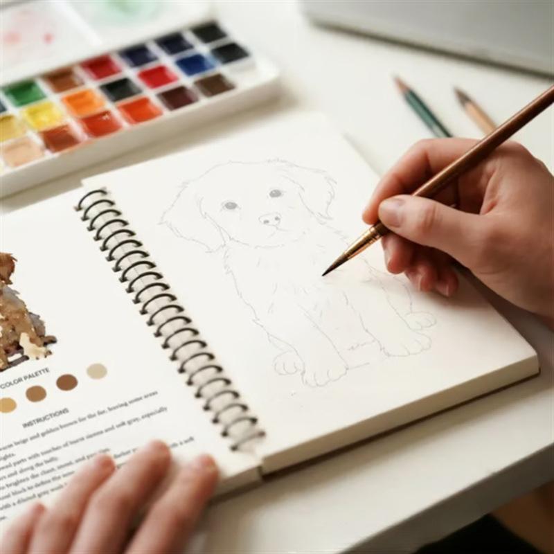 Акварельные раскраски Книжка-раскраска Подходит для начинающих Набор для рисования Легкие пейзажи Набор красок Искусство и ремесла