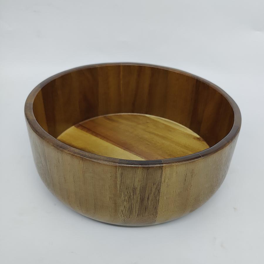 25x10cm Ecofriendly Reusable Wood Kitchen Food Vegetables Fruits Acacia Mixing Bowls