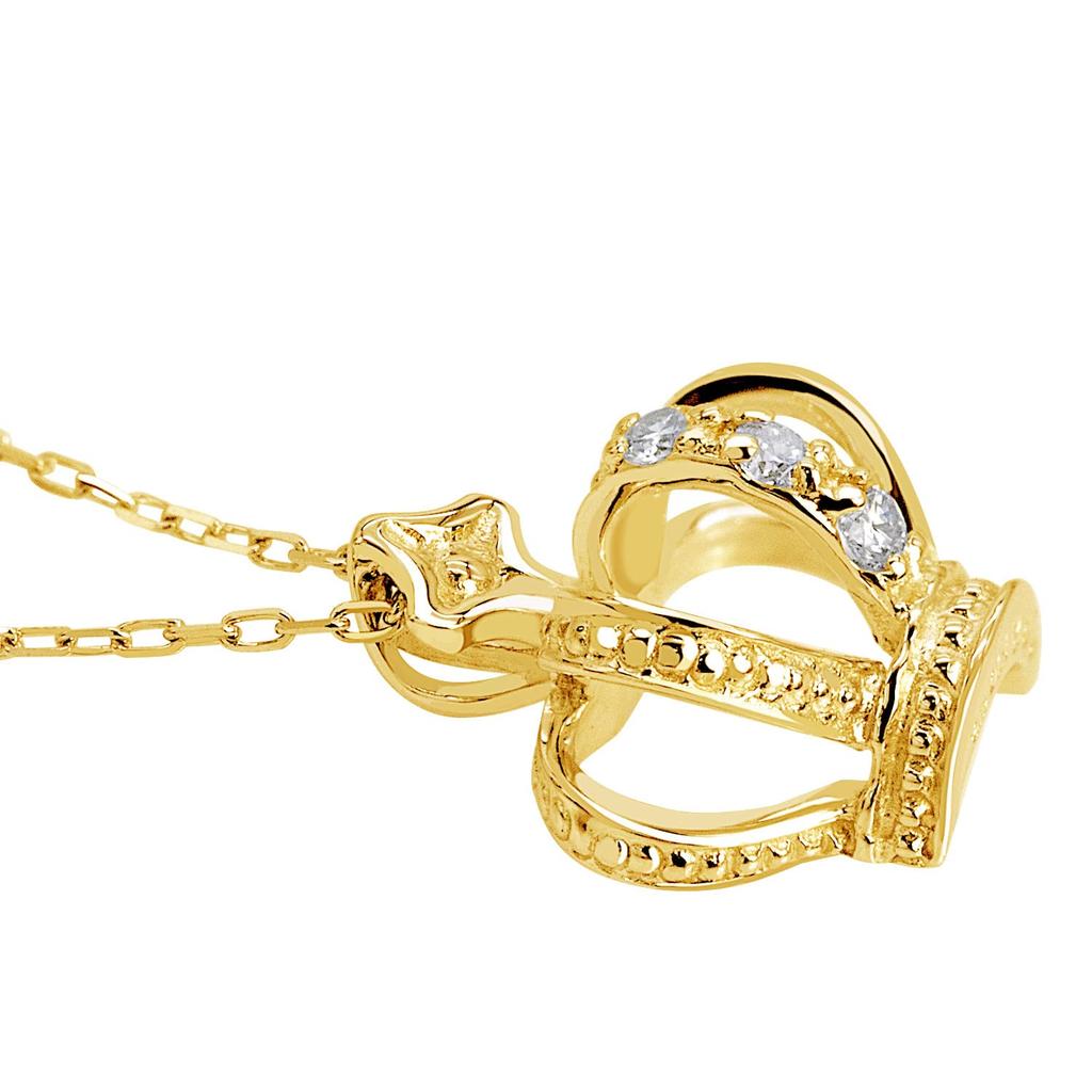 Sears Crown Necklace for 10K Yellow Gold with Women, 0.02ct Diamond, Sp51-0007-yg