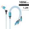 3 In 2 100W Fast Charge Cable Micro USB TypeC Mobile Phone Data Cable For iPhone Huawei OPPO Xiaomi Redmi Samsung Charging Cable