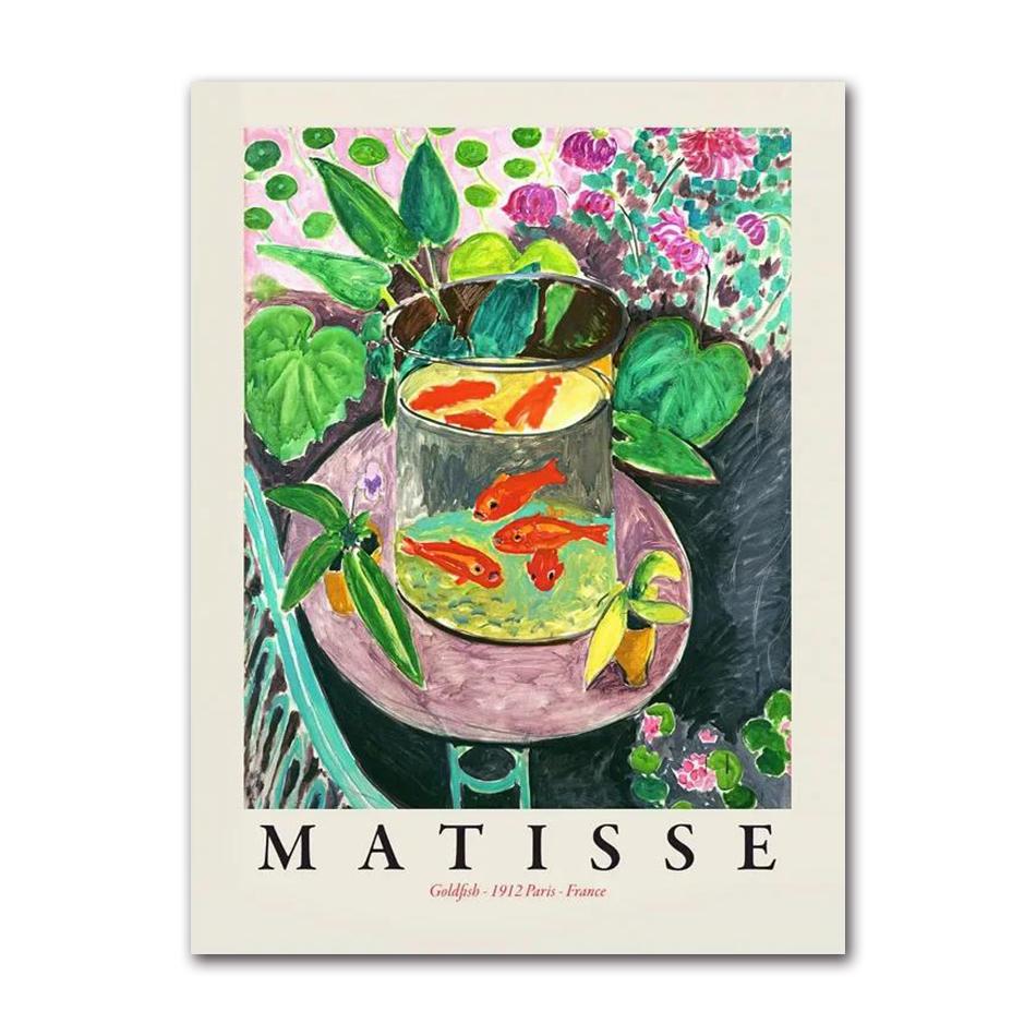 Scandinavian Classic Vintage Wall Art Matisse Monet Fish Garden Water Lilies Poster Prints Home Bedroom Living Room Decoration