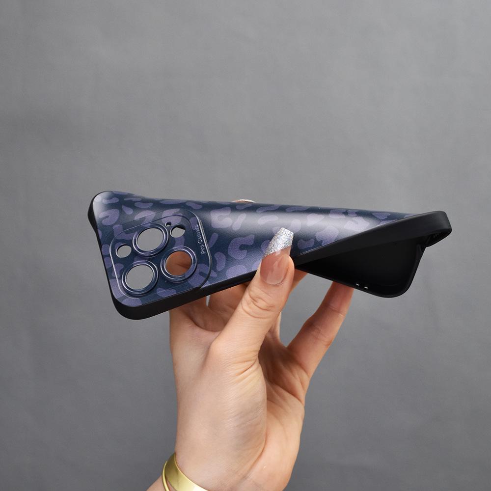 Чехол с леопардовым принтом для iPhone 15, полностью закрывающий линзы и защиту от падения