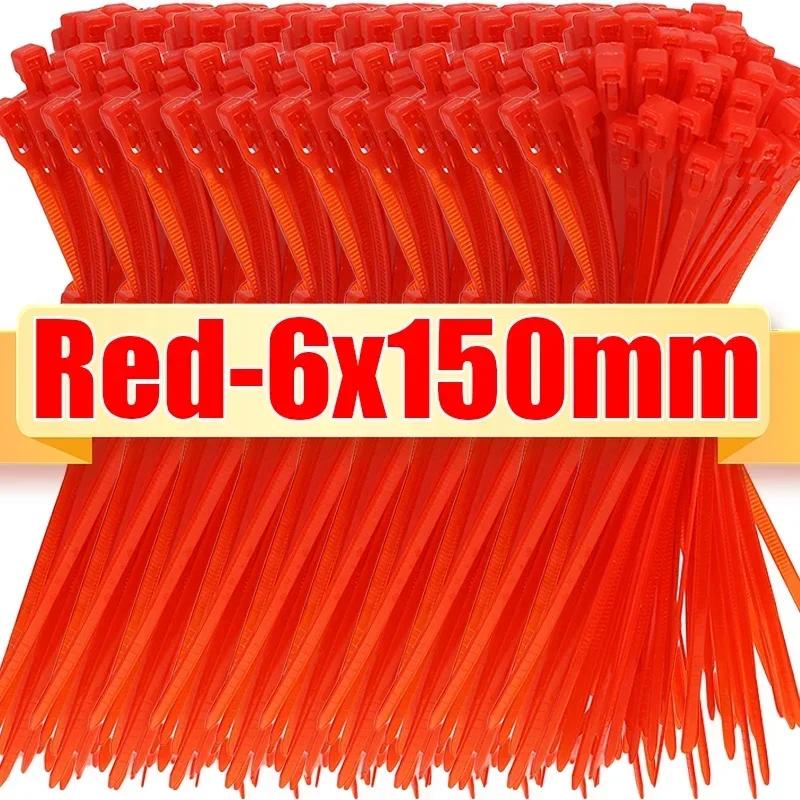 Новые нейлоновые кабельные стяжки, цветные, самоблокирующиеся, стягивающие узелки, органайзер для кабельных стяжек, регулируемый, прочный, с замком-замком, ремешок для стяжки