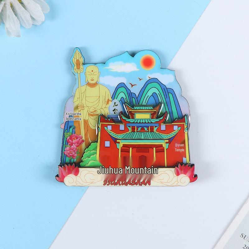 Национальный город Живописный Мультяшный Деревянный Эпоксидный Магнит на Холодильник