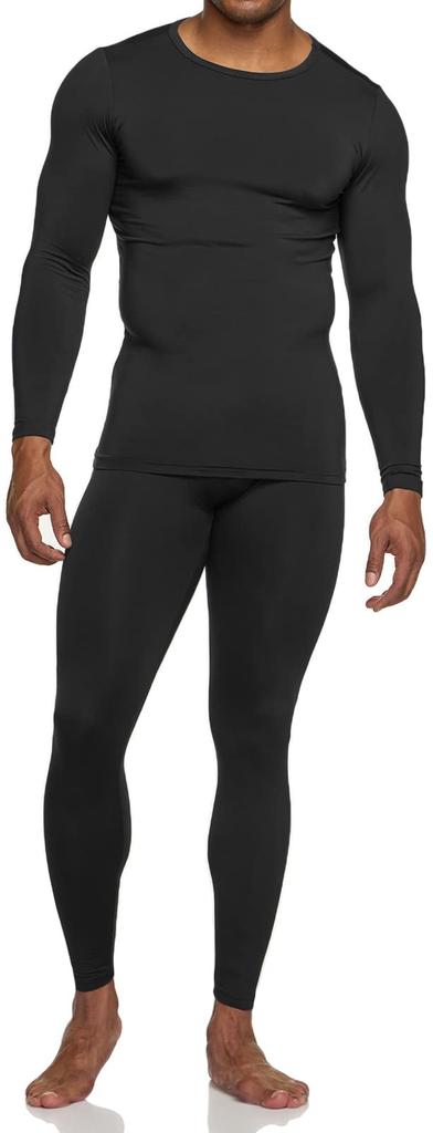 Tesla Heattech Top and Bottoms and Winter Insulated Underwear for Snowboarding and Warm Windproof Front Men's [Insulated, Moisture-Wicking, Stretchy]