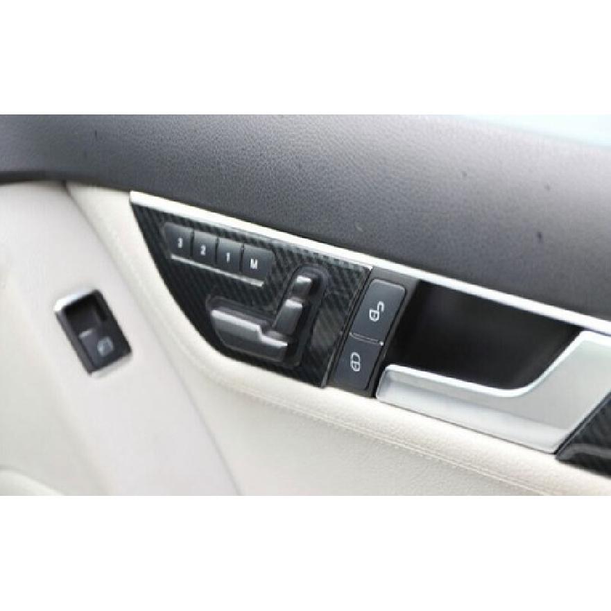ABS Carbon Fiber Seat Adjustment Button Cover Trim For 2007-2014 Benz C-Class
