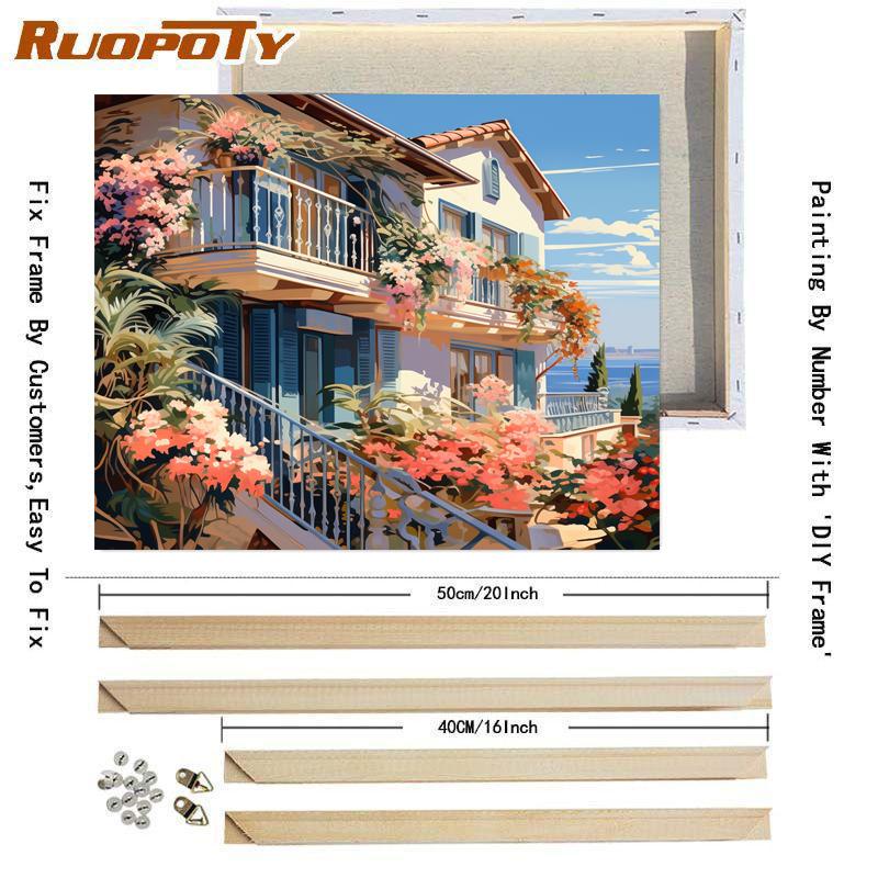 RUOPOTY Картина маслом по номерам пейзажи DIY фотографии по номерам наборы для домашнего пейзажа рисунок на холсте ручная роспись домашний декор