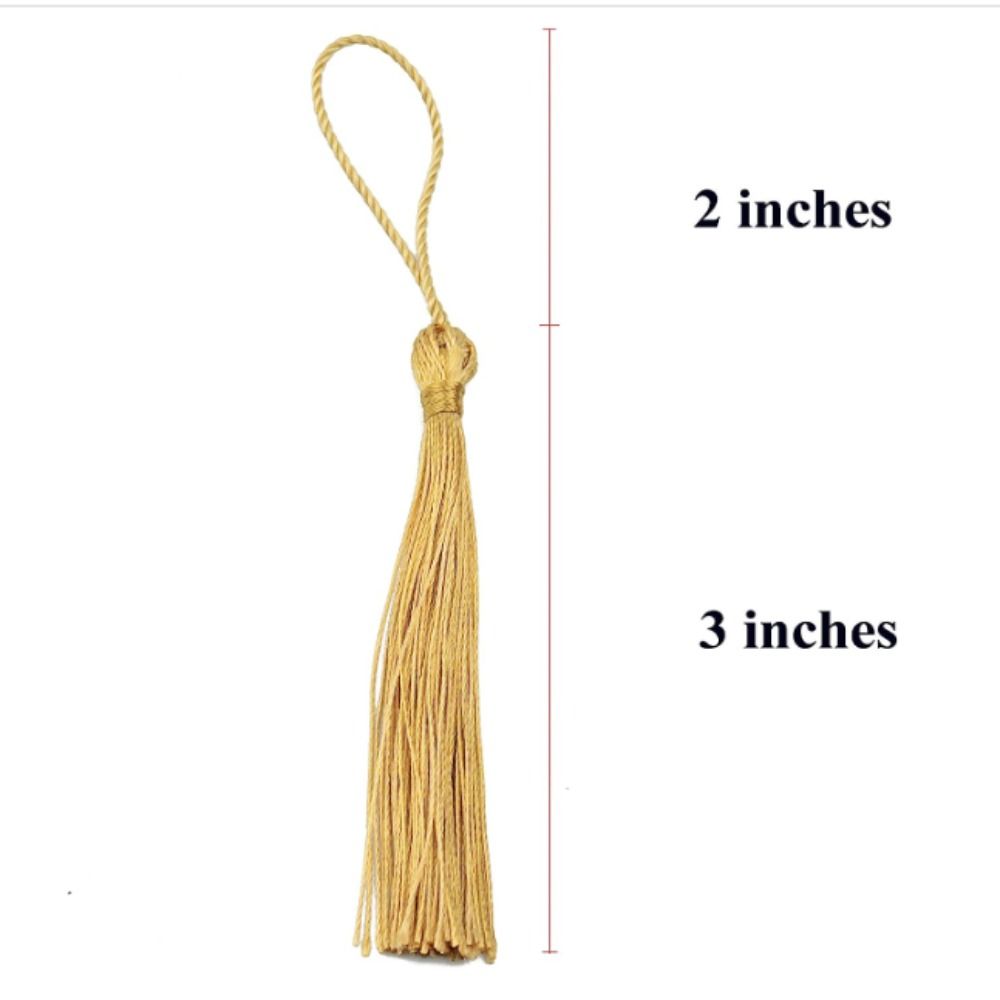 Gold Silky Handmade Soft Tassels 5 Inches Small Chinese Knot DIY Projects