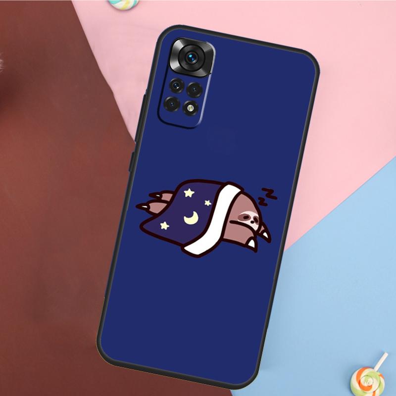Милый Кавайный Чехол-Маска с Лицом Ленивца Для Xiaomi Redmi Note 14 13 Pro 12 11 9 10 9S 10S 11S 12S Redmi 14C 10C 12C 13C