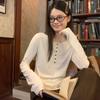 Осень/Зима Чистое Желание Дерзкая Девушка Хлопковая Утягивающая Футболка с Длинным Рукавом - Женский Универсальный Стройнящий Топ