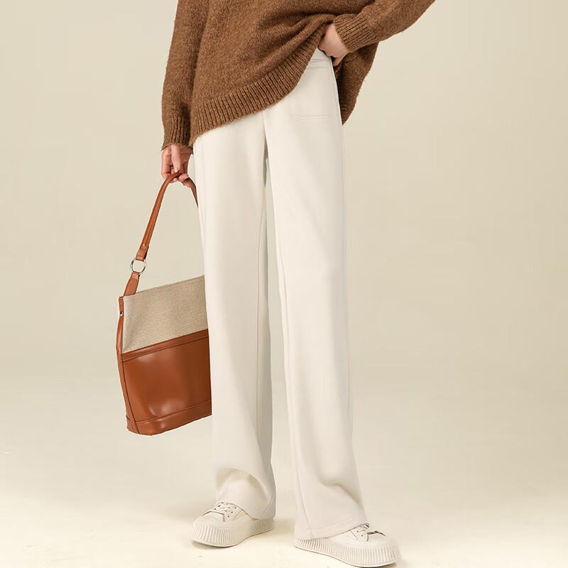 Fanzhen Women's Wide-Leg Wool Blend Trousers