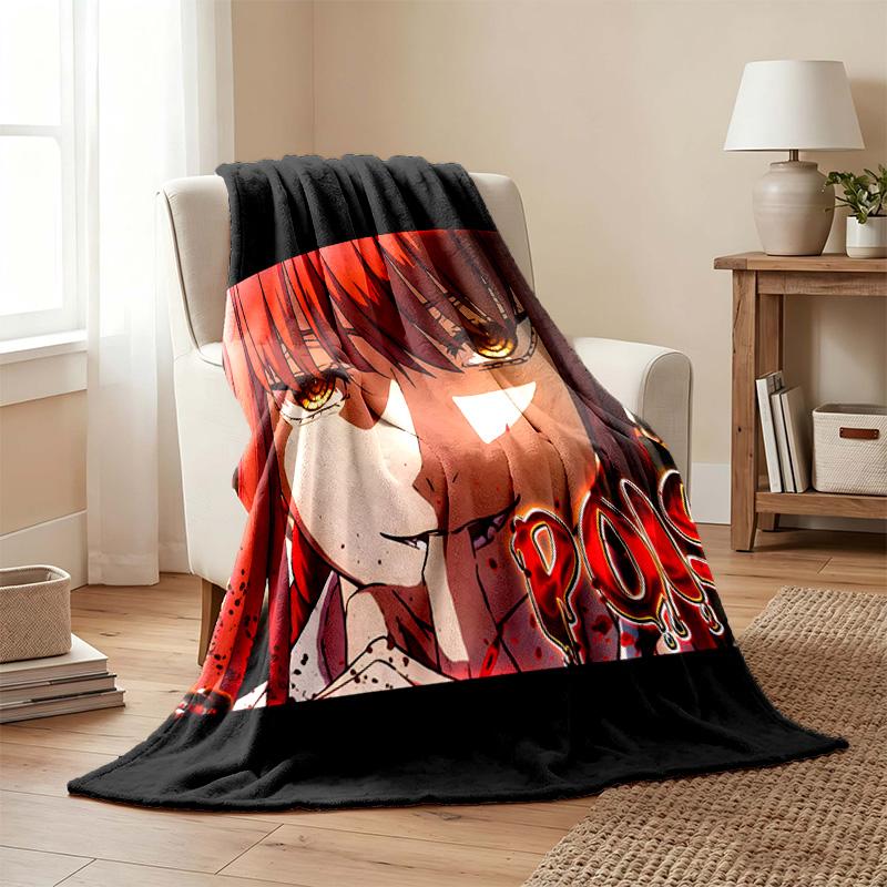 Chainsaw Man blanket Flannel Blanket Soft Cozy Plush Throw for Sofa Bed Lightweight Home Decor