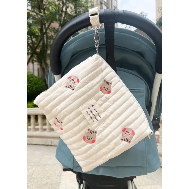 Новая сумка для мамы с милым принтом и вышивкой, сумка для мамы на молнии, сумка для подгузников для новорожденных, сумка для подгузников, дорожные сумки для хранения коляски