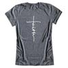 Women Short Sleeve Summer Faith Letter Print T-shirt Graphic Tee Blouse Fashion In Soft And Comfortable Material