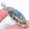 Подвеска из стерлингового серебра 925 пробы с натуральным лабрадоритом ручной работы 2,29 дюйма a6v92