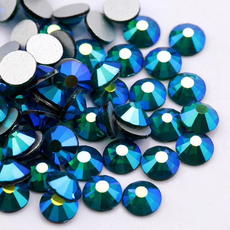 Pujiang Crystal Rhinestone Glass Flat Bottom Diamond Clothing Accessories Round Nail Drill Diy Stud Earrings Bag Sticker Drill