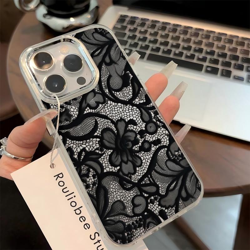 Phone Case For Google Pixel 10 9 8 7 8A 9A XL Pro 4G 5G Transparent Soft Silicone TPU Back Cover Luxury Sexy Lace Pattern