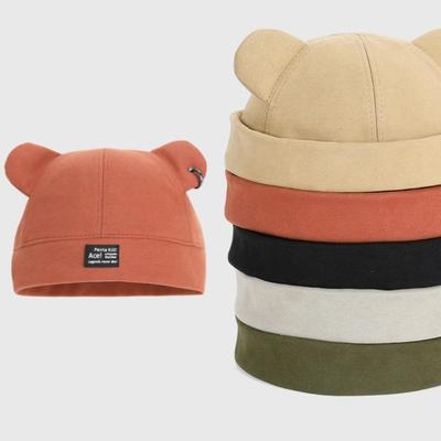 Кошачьи ушки Шапка домовладельца Однотонная шапка-бини Модная шапка-тыква с ушками