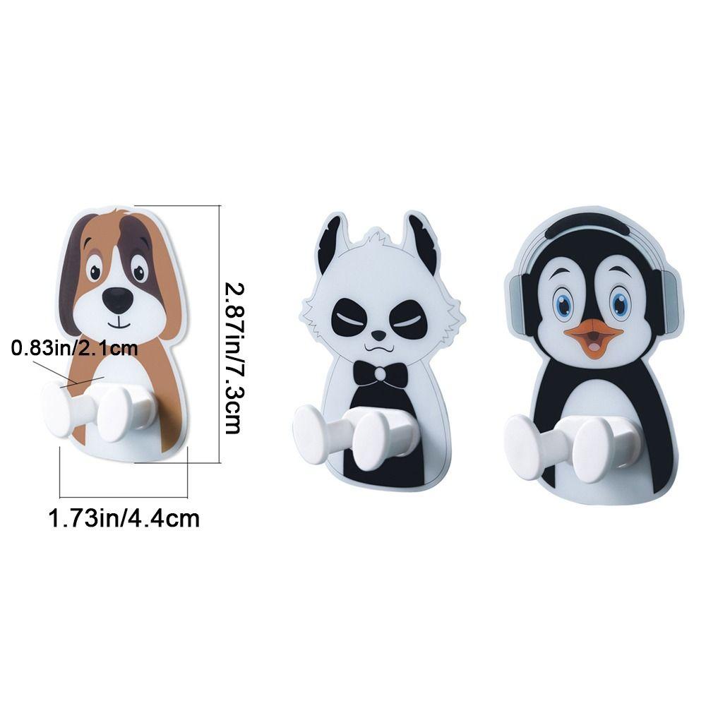 Plastic Cartoon Plug Hanger Self Adhesive Socket Storage Rack Animal Wall Plug Bathroom