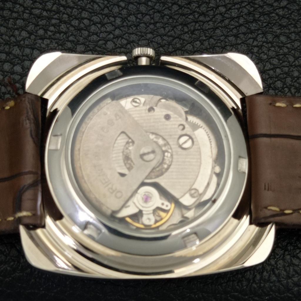 USED JAPAN VINTAGE ORIENT AUTOMATIC 46941 MENS GREEN COLOR DIAL WATCH A702213-5 R123-a702213