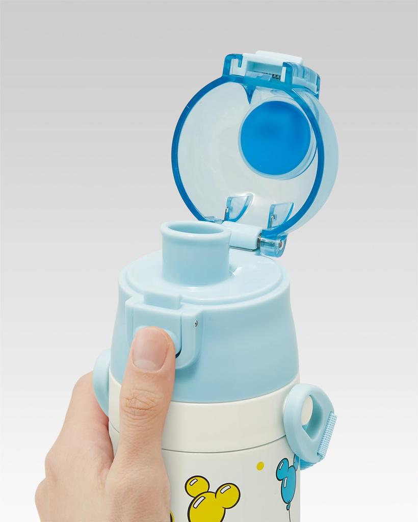 Skater Бутылка для воды из нержавеющей стали для питья 470 мл, чашка для питья 430 мл, легкий тип, воздушный шар Disney Mickey Friends, термоизолированный