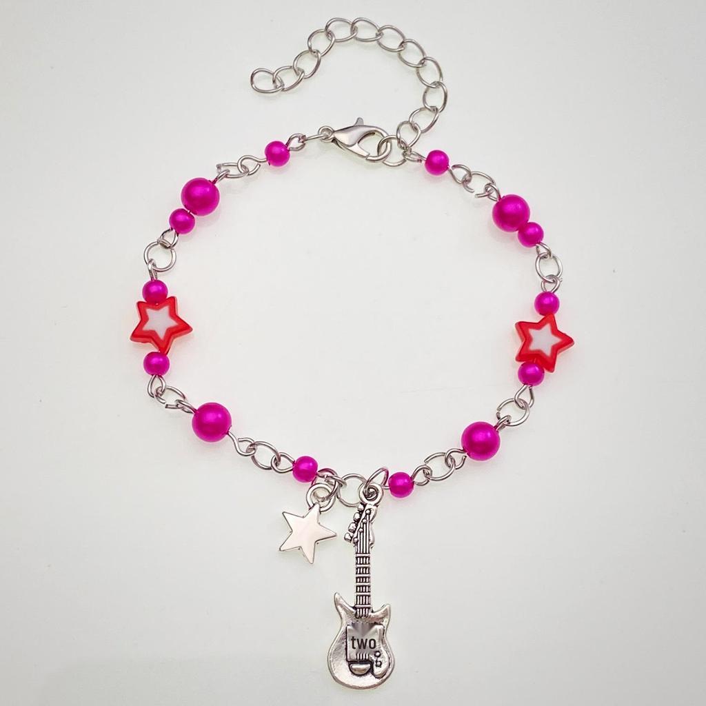 Популярный панк-браслет со звездой: Пряная девушка гитара и украшения в форме сердца для пар и лучших друзей