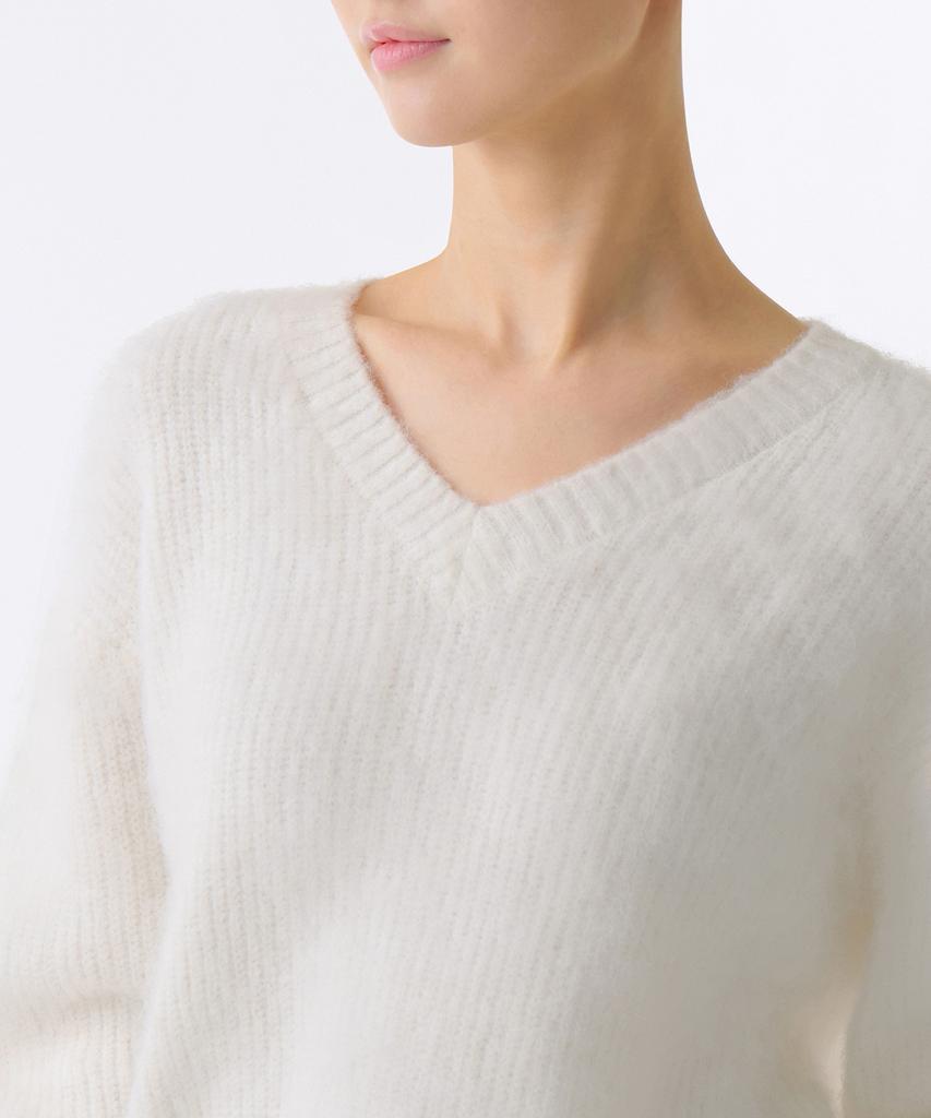 MUSINSA STANDARD WOMAN Women'S Hairy Relaxed V-Neck Knit [Ivory]