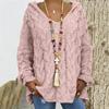 Autumn Winter Sweater Solid Color Twist Knitted Hoodie Comfortable Women's Clothing