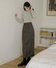 Riorg Eot Soft Check Maxi Skirt Green Choco