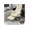 Fauteuil De Massage Rembourré En PU Avec Repose-pieds, Équipé D'un Repose-pieds Avec Mécanisme De Massage À Cinq Points, Beige