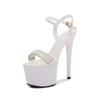 Women's Shoes Fashion High Heel Pearl Rhinestone Solid Color Stiletto Sexy Sandals 181 Series 17cm Heel 7cm Platform LFD