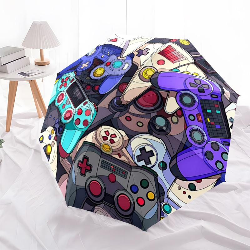 1pc Gaming Controllers Automatic Open/Close Umbrella with Folding feature Compact Travel Umbrella, Lightweight design, for Commuting131