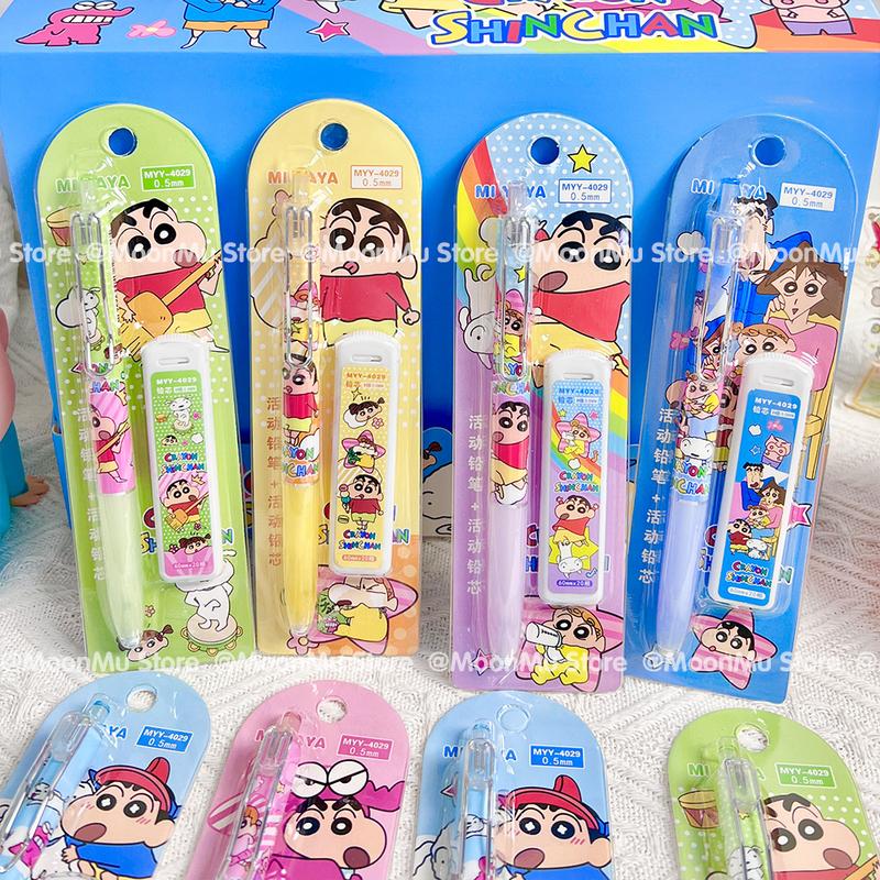 Anime Crayon Shin-chan Mechanical Pencil 0.5mm Press Pencils Cartoon Pencil Office Students Stationery Gifts