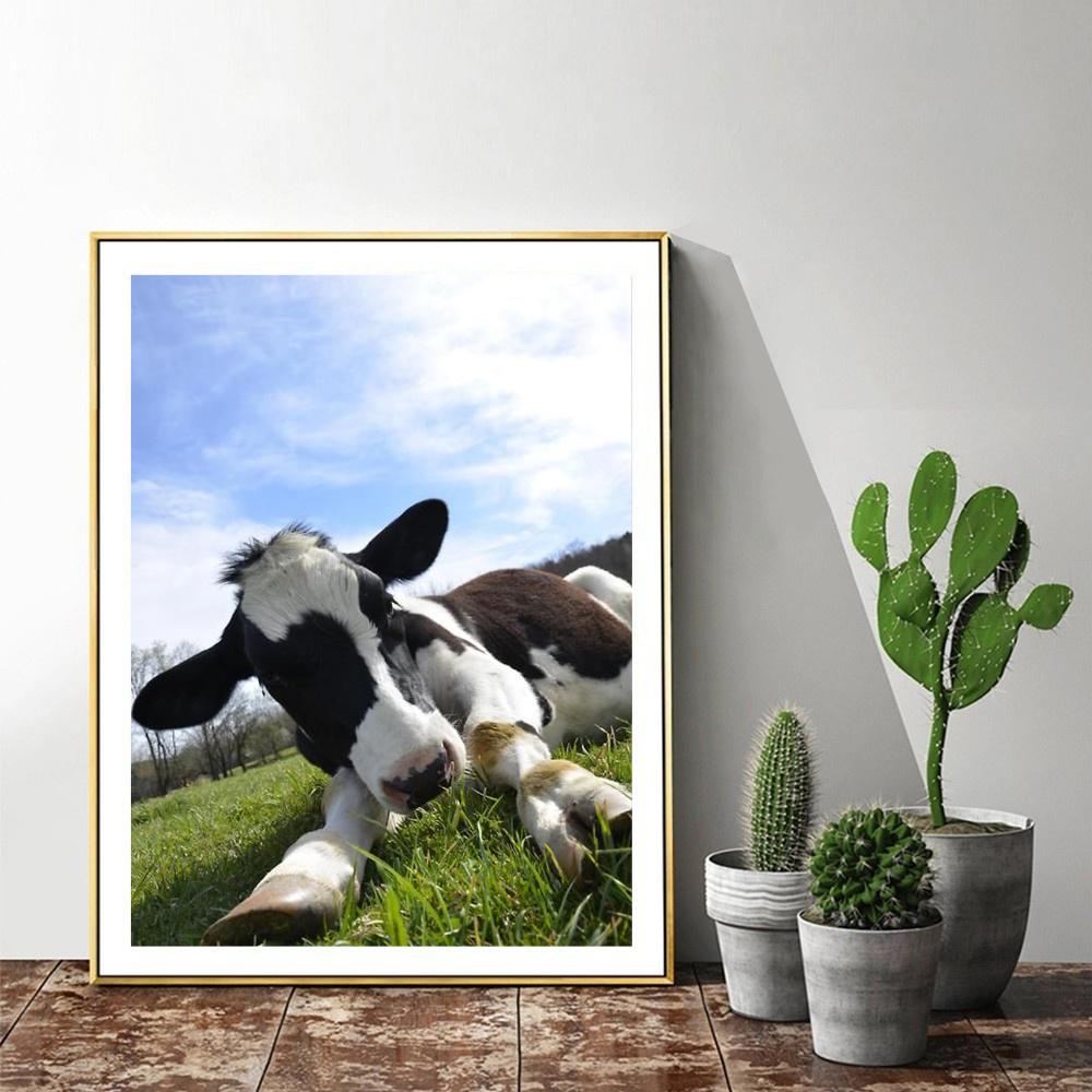 Алмазная картина Корова 5D Алмазная картина Вышивка крестом Алмазная картина Полный набор сверл Горный хрусталь