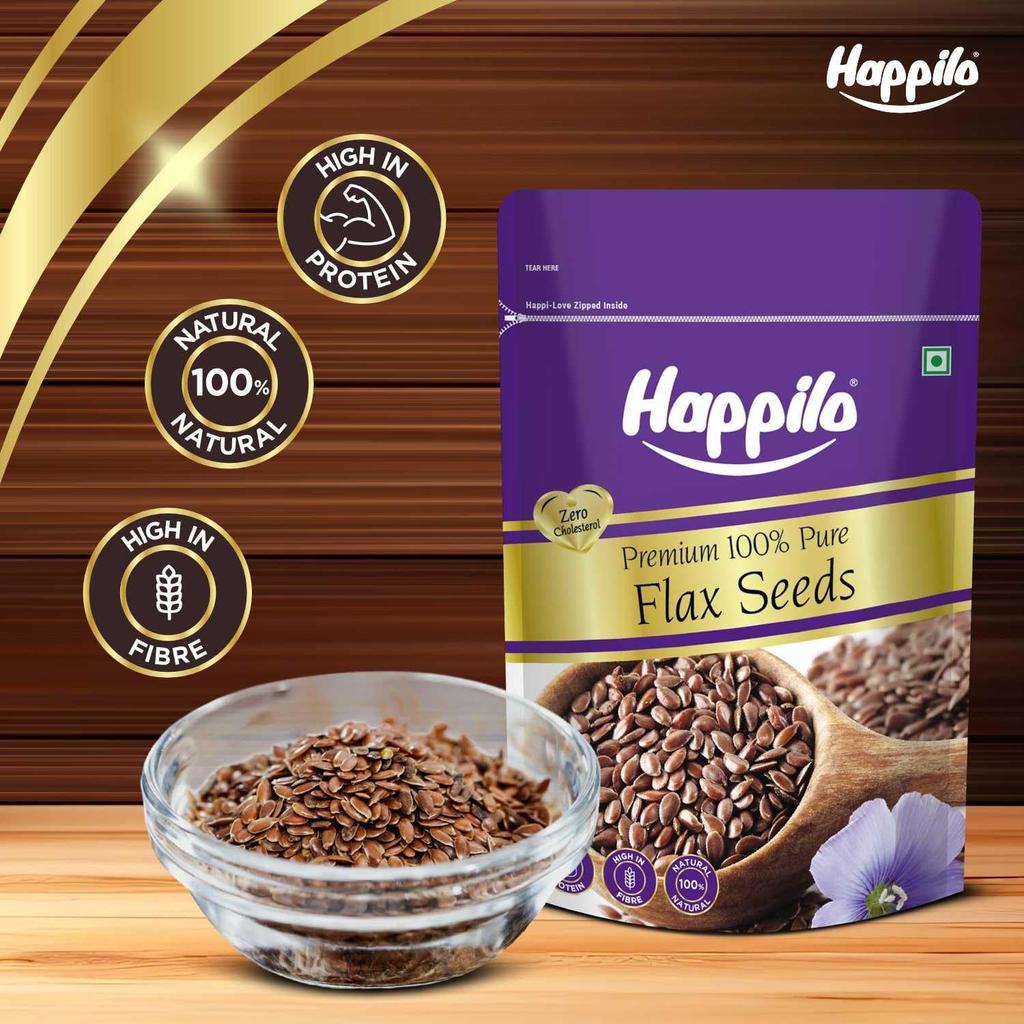 Семена льна (250 г), Premium 100% Pure Flax Seeds, Happilo