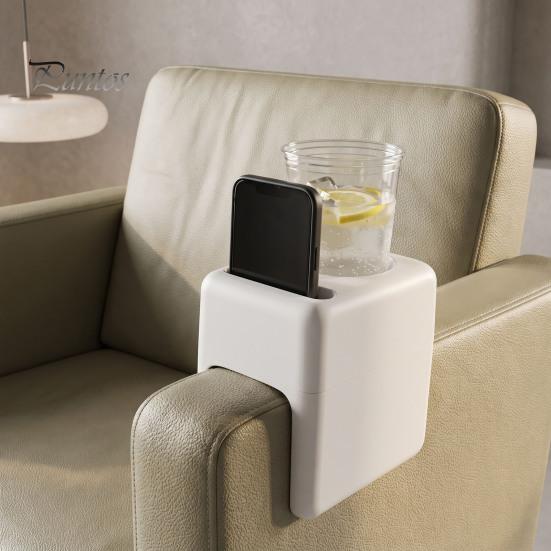 Hairdresser Chair Cup Holder Salon Armrest Tray, Hair Storage Organizer with Phone/Cup Holder, Plastic Portable Tray Beauty Side Table for Customer