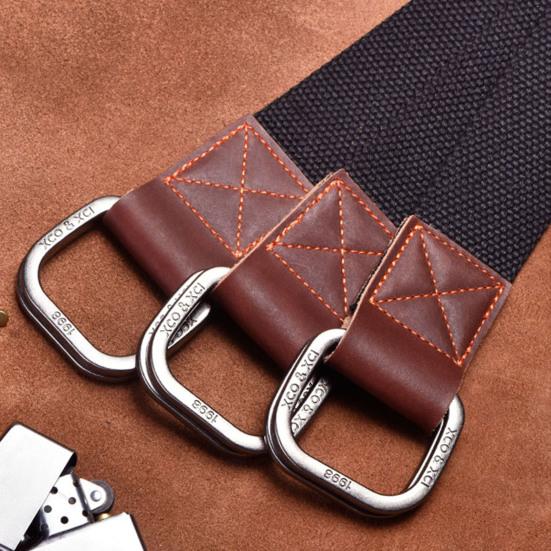 Женский и мужской парусиновый ремень с двойной пряжкой и пряжкой, простой повседневный универсальный молодежный пояс-карго, спортивные джинсы на открытом воздухе, аксессуары